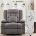 thumbnail image 6 of HSUNNS 360°Swivel Recliner Chair for Adults, Living Room Recliner Chair with 4-Point 3D Kneading Massage and Heat, Rocking Swivel Chair with USB Port, Cup Holders, Gray, 6 of 13