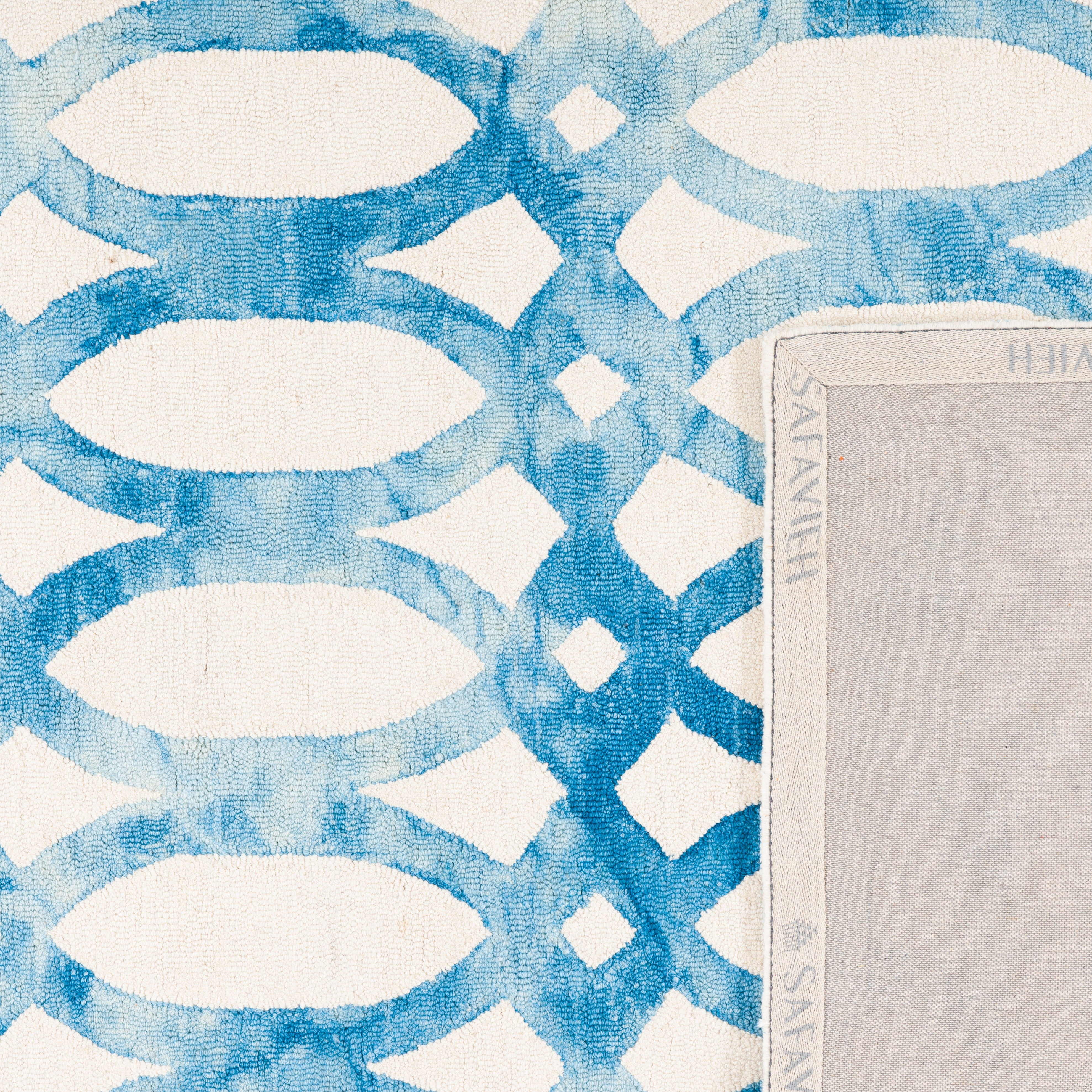 Safavieh Dip Dye Rosanne Distressed Runner Rug, Ivory/Blue, 2'3" x 10'
