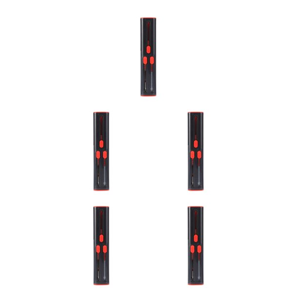 Sidaley Bolígrafo de limpieza de auriculares compatible con Bluetooth Micrófono de mano portátil Computadora portátil Cámara Auricular Cepillo Negro negro rojo 5piezas