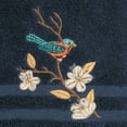 thumbnail image 2 of Authentic Hotel and Spa  Turkish Cotton Blue Bird Embroidered Midnight Blue 2-piece Towel Hand Set, 2 of 2