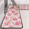 thumbnail image 2 of Kitchen Rugs Sets Of 2,Strawberry Princess Pattern Anti Fatigue Kitchen Mat Rugs Non Slip Washable,Decorative Kitchen Floor Mats for Kitchen,Sink,Laundry,17"x47"+17"x47", 2 of 5