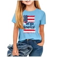 thumbnail image 5 of Amidoa Girls Short Sleeve Independence Day Summer Graphic Crewneck T Shirts Kids Casual Tops Blue Size 10, 5 of 5