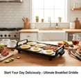 thumbnail image 4 of Electric Griddle with Nonstick Cooking Surface, Tabletop Grill for Breakfast, Black, 4 of 18