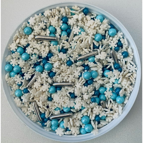 Life's A Snowflake Confetti Sprinkles, Cake, Cookie, Donut, Cakepop Toppings, 6 oz