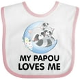thumbnail image 3 of Inktastic Raccoon My Papou Loves Me Boys or Girls Baby Bib, 3 of 4