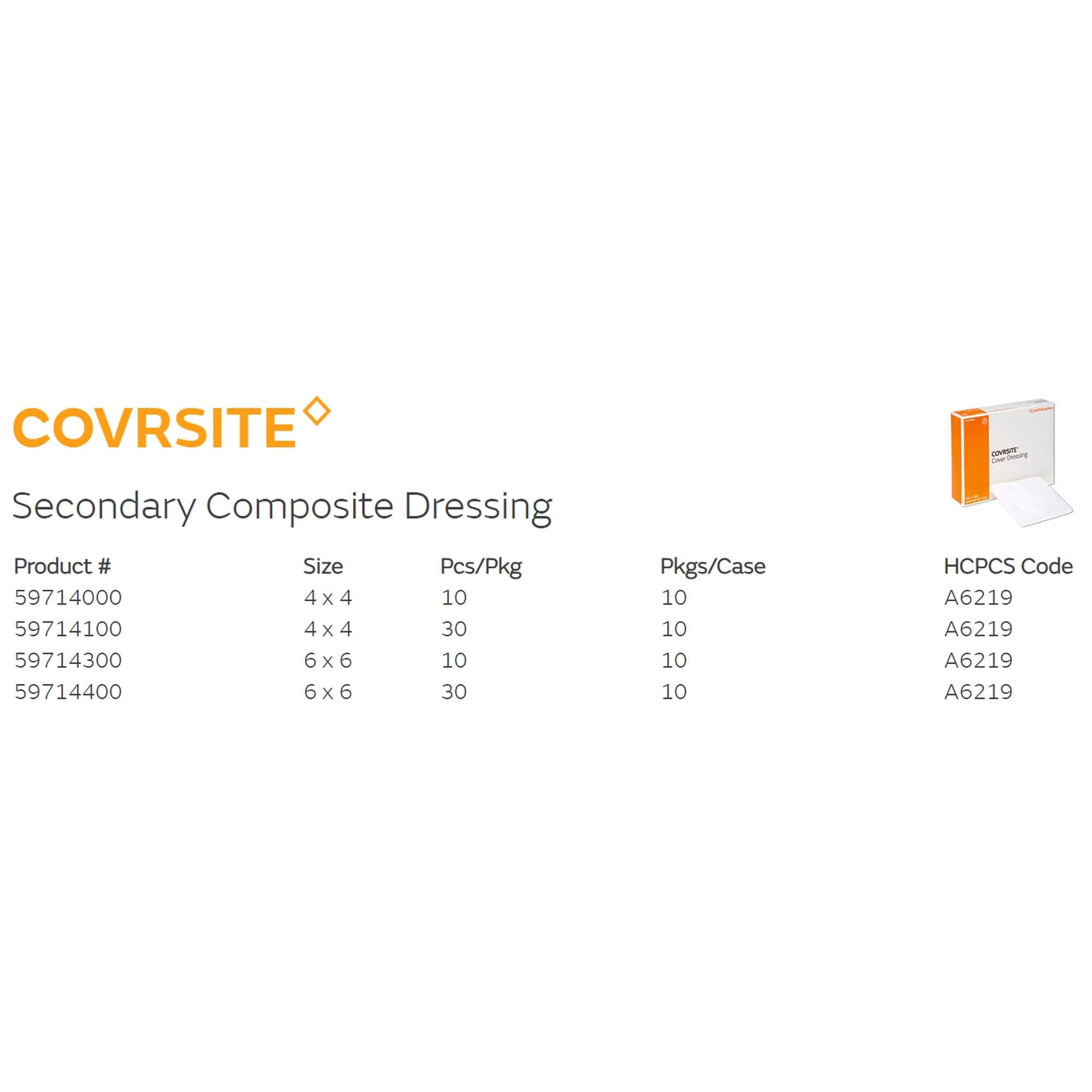 Covrsite Composite Dressing 4 x 4 Inch Sterile, 59714100 - Box of 30