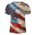 thumbnail image 5 of Tops for Men Plus Size Short Sleeved Independence Day Printed Round Neck Blouses *Dark Blue XXXXXL, 5 of 5