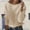 C-Beige93, variant on JIAYUE Sweaters for Women Cropped Loose Knit Pullover Long Sleeve Round Neck Solid Color For Ladies Casual Fall Winter Wear
