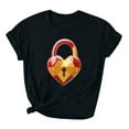 thumbnail image 3 of Jsaierl Valentine's Day Shirts Womens Plus Size Love Heart Graphic Tees Trendy Short Sleeve Blouse Crewneck Dressy Casual T-shirt Tops Womens Spring Fashion, 3 of 4