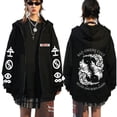 thumbnail image 2 of Sudadera con capucha de banda de Rock Bad Omens Cult matned and Born Again para hombre y mujer, chaqueta gótica con cremallera, estampado de doble cara, Punk Vintage, 2 of 4