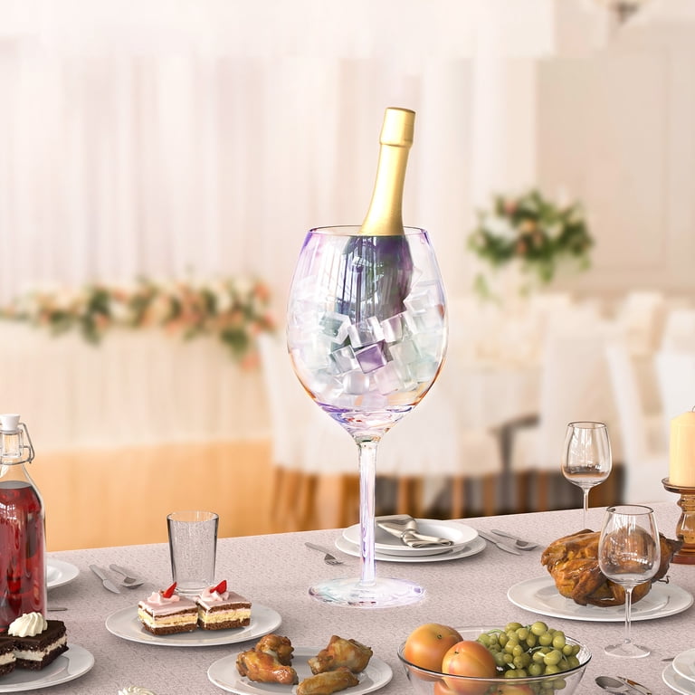 NiHome 112oz Iridescent Giant Wine Glass, Large Capacity Unique Centerpiece  Stunning Color-Shifting for Celebrations and Decor,Artisan Crafted ...