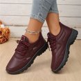 thumbnail image 3 of EKVAHL Orthopedic Walking Shoes for Women, Wide Width Lace‑Up Sneakers, Durable Synthetic Upper Daily Casual Tennis Shoes Red, 3 of 5