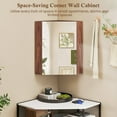 thumbnail image 6 of Costway 23.5" Wall Mounted Storage Organizer Corner Medicine Cabinet with Mirror Brown, 6 of 10