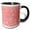 Black/White, variant on 3drose, Pretty Pink and White Fancy Snowflake Pattern, 11oz Two-tone Black Mug