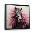thumbnail image 2 of Designart "Black Pink Horse Vibrant Equine painting" Animals Floater Framed Canvas Art Print, 2 of 7