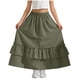 thumbnail image 2 of Falda larga con volantes y bolsillos para niña, cintura elástica, informal, escalonada, de poliéster, 2 of 7