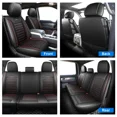 thumbnail image 3 of Telimocy Customed for Ford F-150 2015-2022 Car Seat Covers, Waterproof Front Back Pickup Truck PU Leather Cushion Protector Black w/ Red Line, 3 of 10