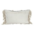 thumbnail image 3 of Foreside Home & Garden Gray Striped Woven 14x22 Cotton Decorative Throw Pillow with Hand Tied Fringe Poms, 22 x 14 x 5, 3 of 5