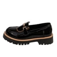 thumbnail image 2 of Crunowin Women's British Style Loafers, Formal & Casual Pull-On Style Thick Sole Large Size Comfortable Shoes Black, 2 of 9