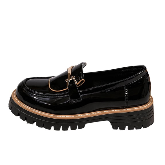 Wensltd Fashion Loafers Shoes Women Wide Width Walking Low Heel Shoes for Daily Office Casual Wear Shoes Black