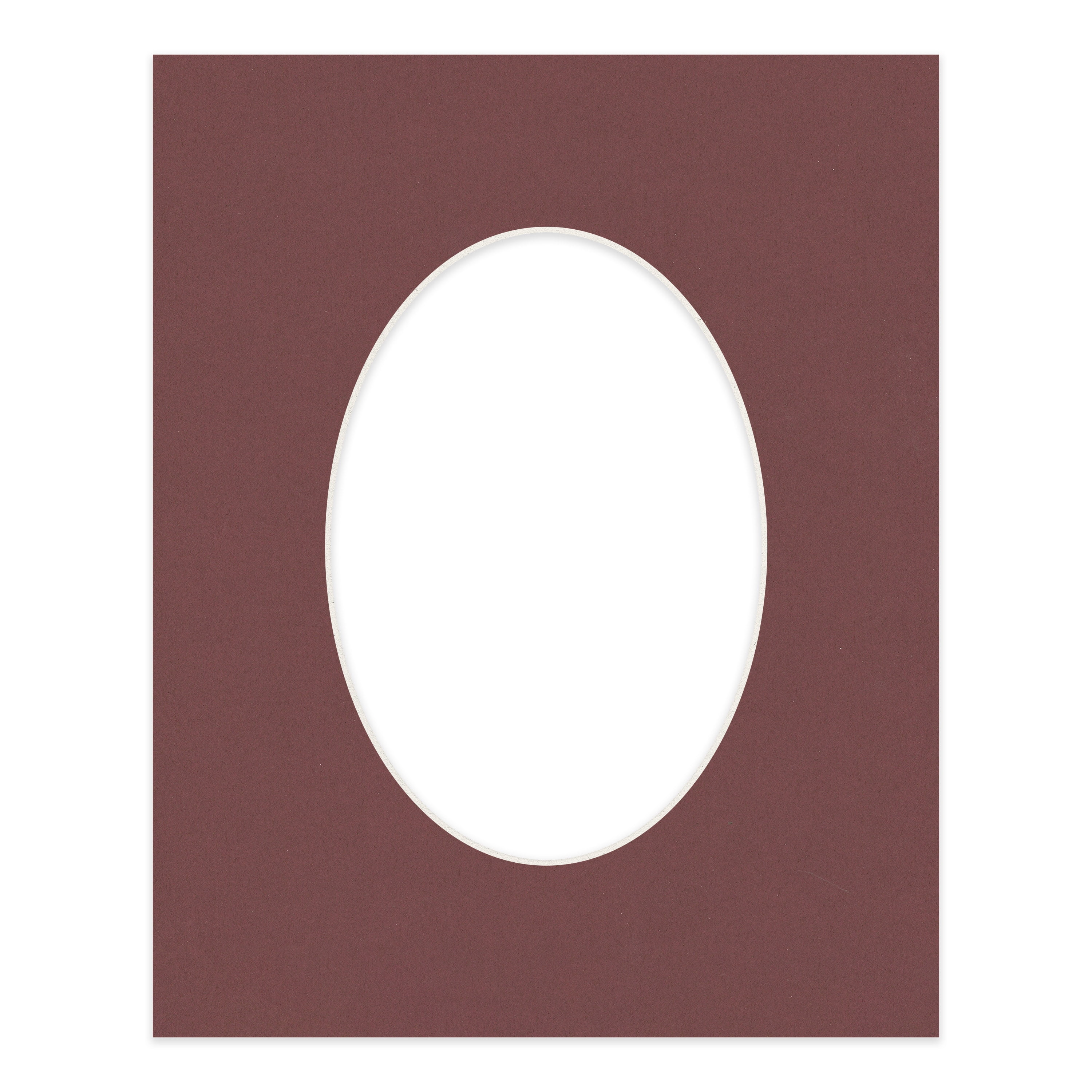 Maroon Red Picture Frame Mat for 22x28 Frames - Oval Opening for 18x24 Photos - 1 Mat