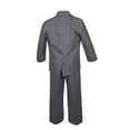 thumbnail image 4 of Boy Baby Kid Teen Formal Wedding Dark Grey Tuxedo Suit Black Dot Necktie sz S-20, 4 of 7