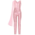 thumbnail image 3 of Aislor Combinaison une Pièce Sans Manches à Sequins pour Filles, Col en V, pour Mariage, Fête, Bal, Rose 10, 3 of 5