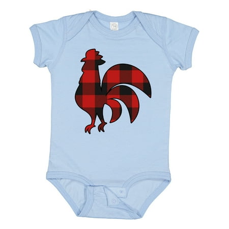 

Inktastic Rooster Silhouette Plaid Gift Baby Boy or Baby Girl Bodysuit