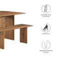 thumbnail image 3 of Modway Amistad 60" Wood Dining Table and Bench Set in Walnut, 3 of 6