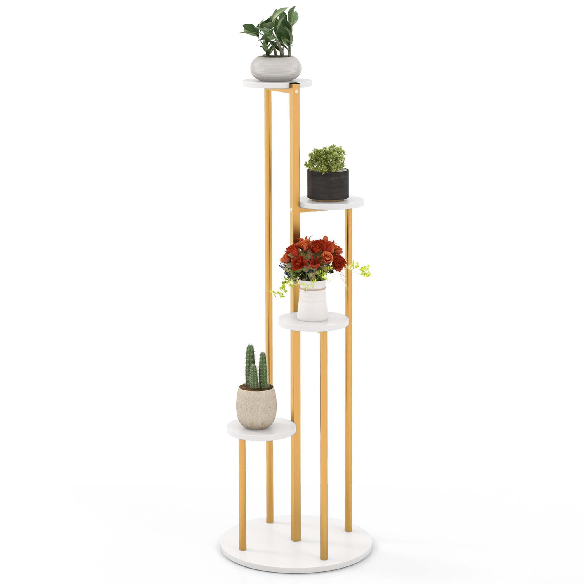 Costway Indoor Large 4-Tier Metal Plant Stand | Multipurpose
