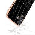 thumbnail image 5 of ABEEL For iPhone 16 Plus Case Electroplating Edge Crocodile Texture Genuine Cow Leather Back Phone C, 5 of 5