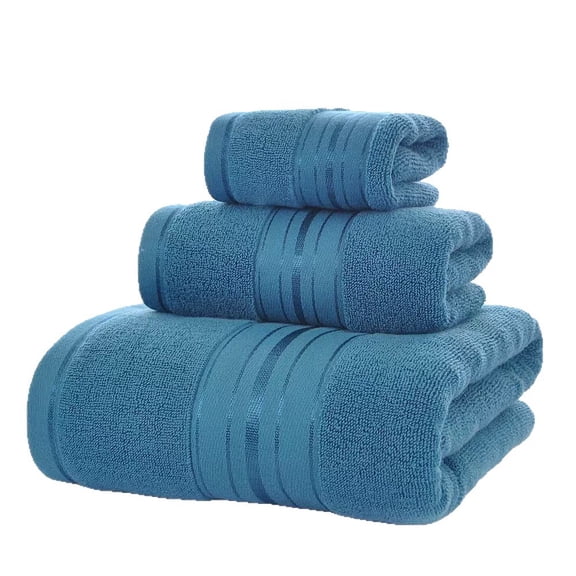 Xiao Hua Towel Set -3-Piece Set (Hand Towel Towel Bath Towel), Ultra Soft Pure Cotton Absorbent Towel, Multi-Purpose Gym, Guest And Travel Towels, Bath Towel Set, Blue
