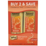 Suave Professionals Keratin Infusion Smoothing Shampoo and Conditioner, 12.6 oz, 2 count