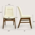 thumbnail image 6 of CHUN YI Modern Farmhouse Faux Leather Dining Chairs, Upholstered Kitchen Chairs, Set of 2, White, 6 of 8