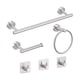 thumbnail image 1 of 6PCS Juego de accesorios para baño Toallero Toallero Anillo Soporte de papel higiénico 3 ganchos Ace Abody Silver, 1 of 7