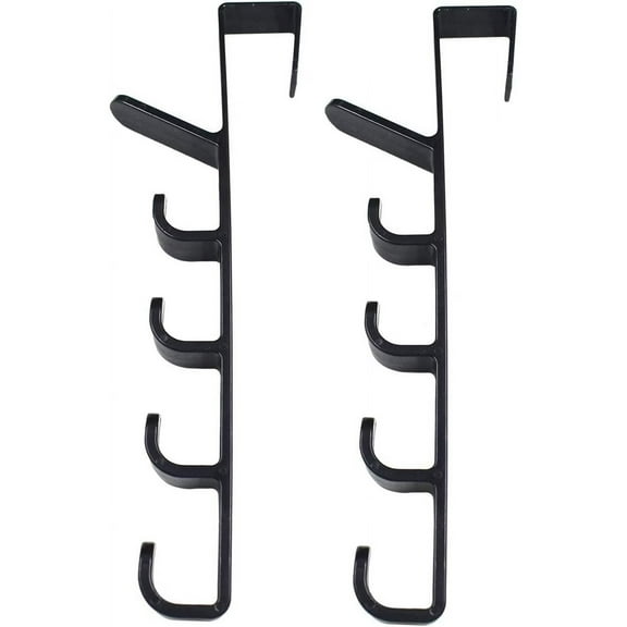 2 Pcs No Punching Purse Racks for Hanging Purses Over the Door Hook Hanger 5 Hooks Organizer Rack for Coats Door Hat Hanger Backpack Holder Hand Bag Hook Storage Hooks (Black)