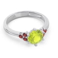 thumbnail image 3 of 2.15 Ct Round Cut Peridot & Garnet Gemstone Sparkle Engagement Ring for Women Solid 18K White Gold Size 8 by Diamond-Capitals, 3 of 7