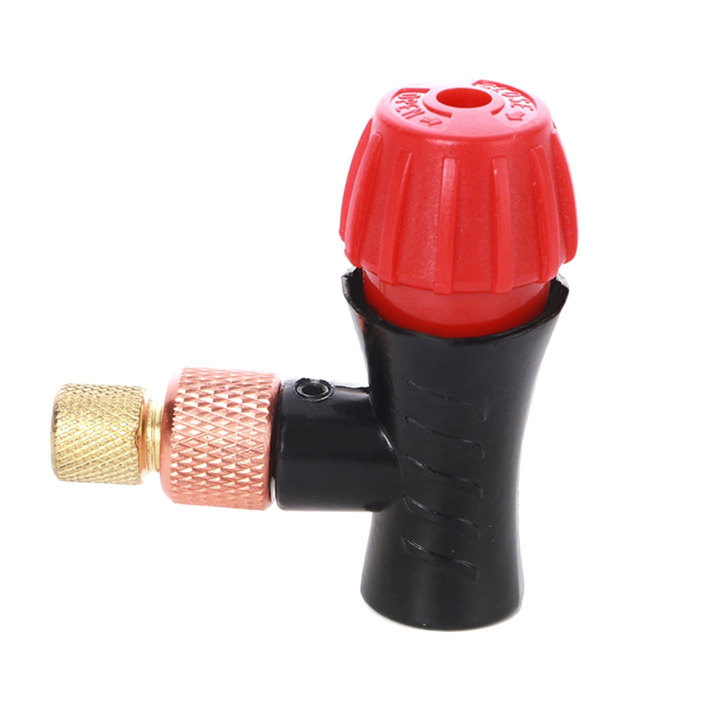 No CO2 Cartridges Included CO2 Pumps Inflator Head Thickened Explosion Proof Portable Road Bicycle Mountain Bike Pump Without A Cylinder,Mountain Bike Tire Small Pump Bike Tool Accessories