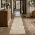 thumbnail image 2 of BERTHMEER 2.6'x8' Runner Rugs for Hallway Kitchen Bedroom Bathroom Entryway Entrance Oriental Vintage Farmhouse Machine Washable Non-slip Traditional Distressed Rugs, Beige, 2 of 6