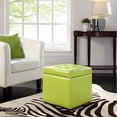 thumbnail image 4 of Hawthorne Collections Square Faux Leather Storage Ottoman in Light Green, 4 of 4