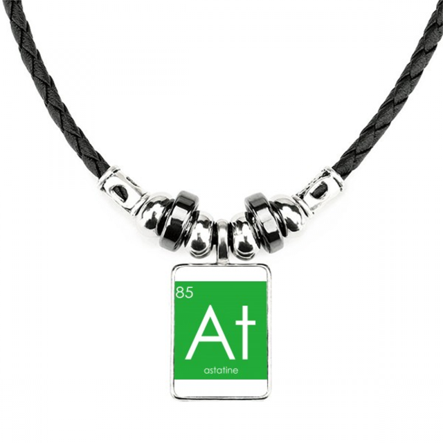 la química de elementos halógenos elemento astato en período de cuadro collar a mano colgante de cuerda de cuero Unbranded M
