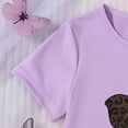 thumbnail image 6 of TOWED22 Kid Girls Clothes Outfits Cute Sweet Bowknot Print T-Shirt + Bowknot Print Denim Skirt Summer Clothing Set(Purple,6 Y), 6 of 7