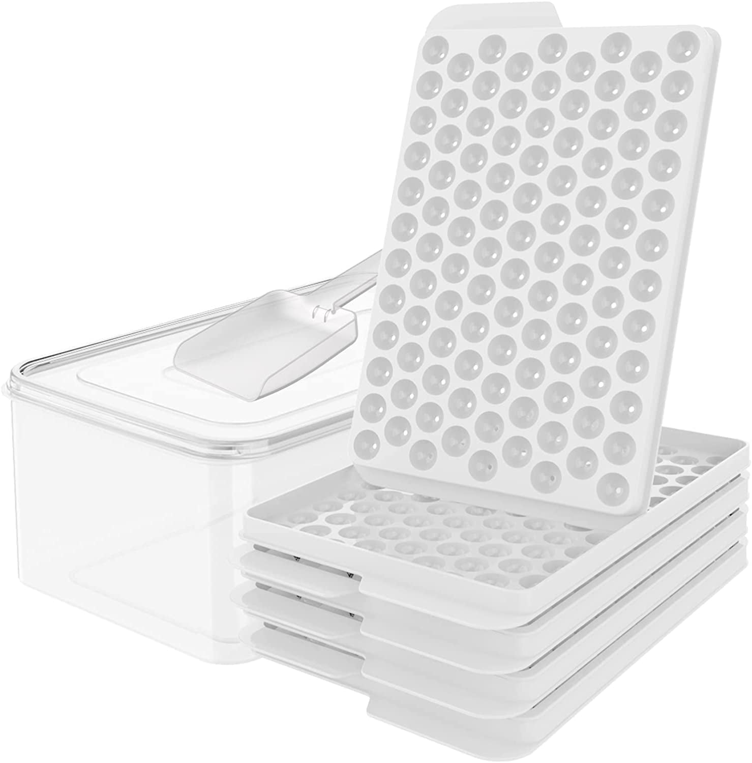 InnOrca 4Pack Mini Ice Cube Trays Easy Release (416 ice cube), Crushed Ice Tray for Cocktails