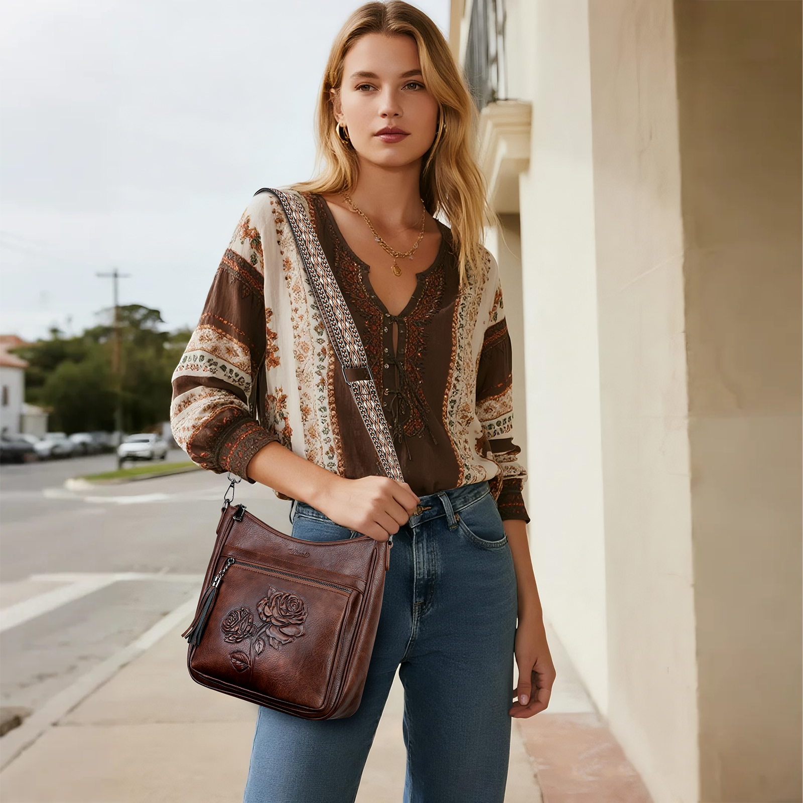 APHISON Crossbody Bags Casual Sling Backpack for Women, Shoulder Bag Travel Bag Cross Body Purses Bags with Adjustable Strap