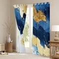thumbnail image 3 of Manfei Modern Marble Pattern Black Out Curtains,Fulid Art Curtains Pack of 2 (42x63 Each),White Gold Blue Bedroom Curtains For Kids,Microfiber Bedroom Decor, 3 of 6