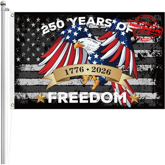 250th Anniversary USA Flag 3x5 FT Double Sided 3-Ply - Heavy Duty 1776-2026 American Flag with Brass Grommets, UV Protection Fade Resistant Patriotic Banner for Indoor Outdoor Yard Decor