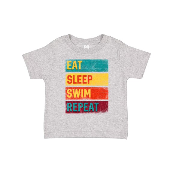 Inktastic Swimming Eat Sleep Swim Repeat Boys or Girls Toddler T-Shirt