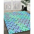 thumbnail image 3 of Ahgly Company Machine Washable Indoor Rectangle Transitional Glacial Blue Ice Blue Area Rugs, 7' x 9', 3 of 7