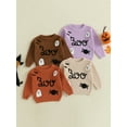 thumbnail image 3 of BemeyourBBs Baby Halloween Sweater Casual Letter Ghost Spider Embroidery Pullover, 3 of 9