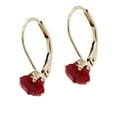 thumbnail image 2 of Quality Jewels 14k Gold Earrings, Yellow Gold Dangle Earrings with Round Cubic Zirconia Stone and Easy-to-Use Secure Leverback Clasp, 2 of 3